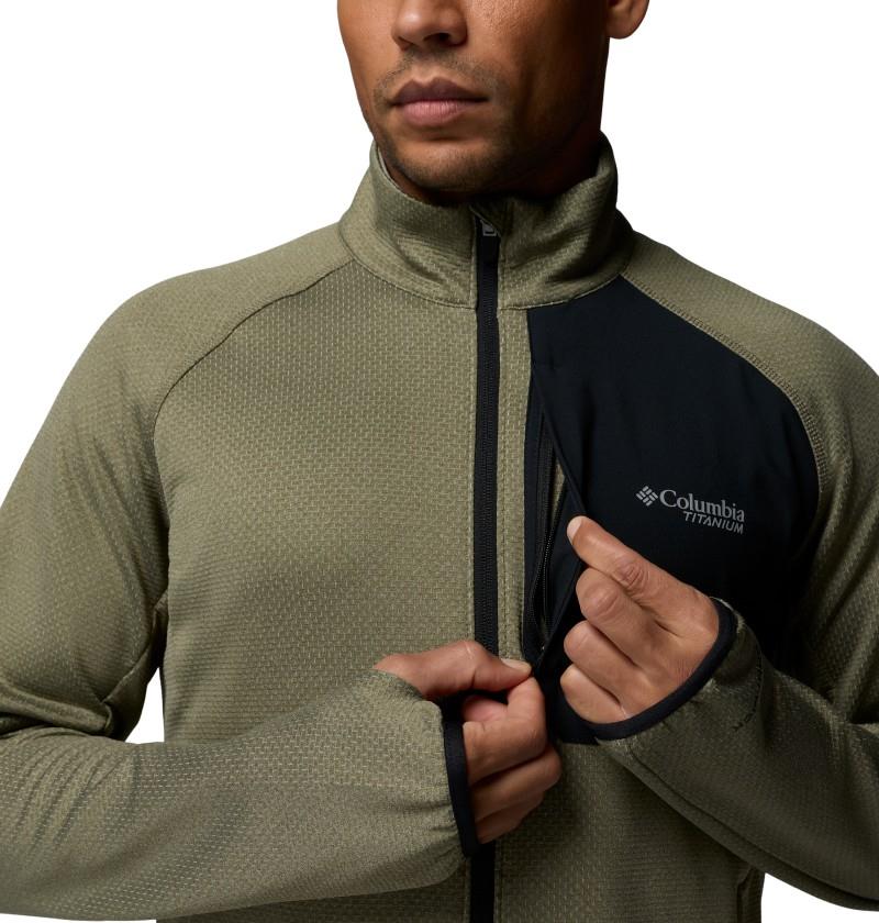 Triple Canyon Grid Fleece Full Zip II - Mens - stone green heather / black 1
