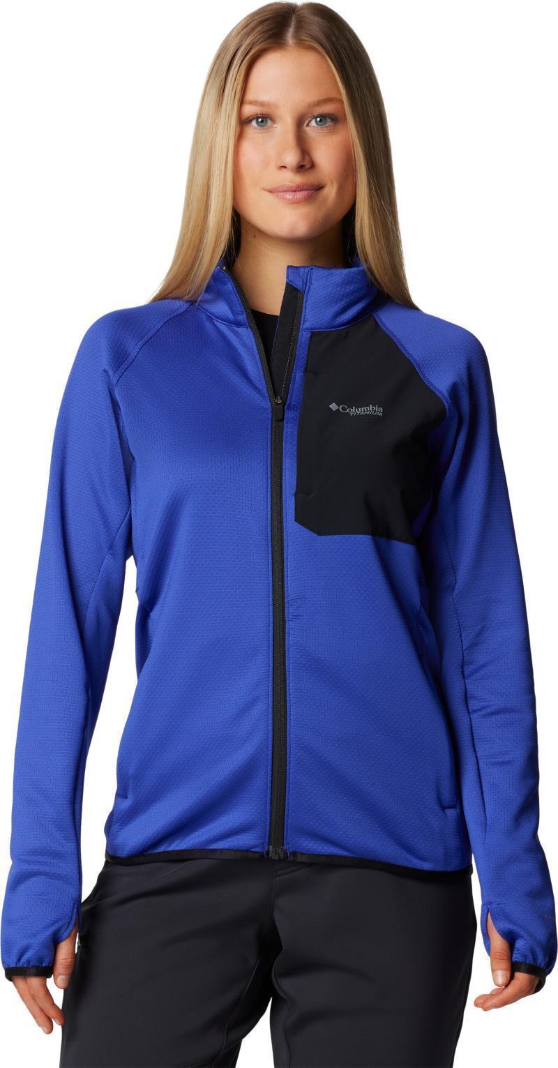 Triple Canyon Grid Fleece Full Zip - Womens - Clematis Blue / Black 1
