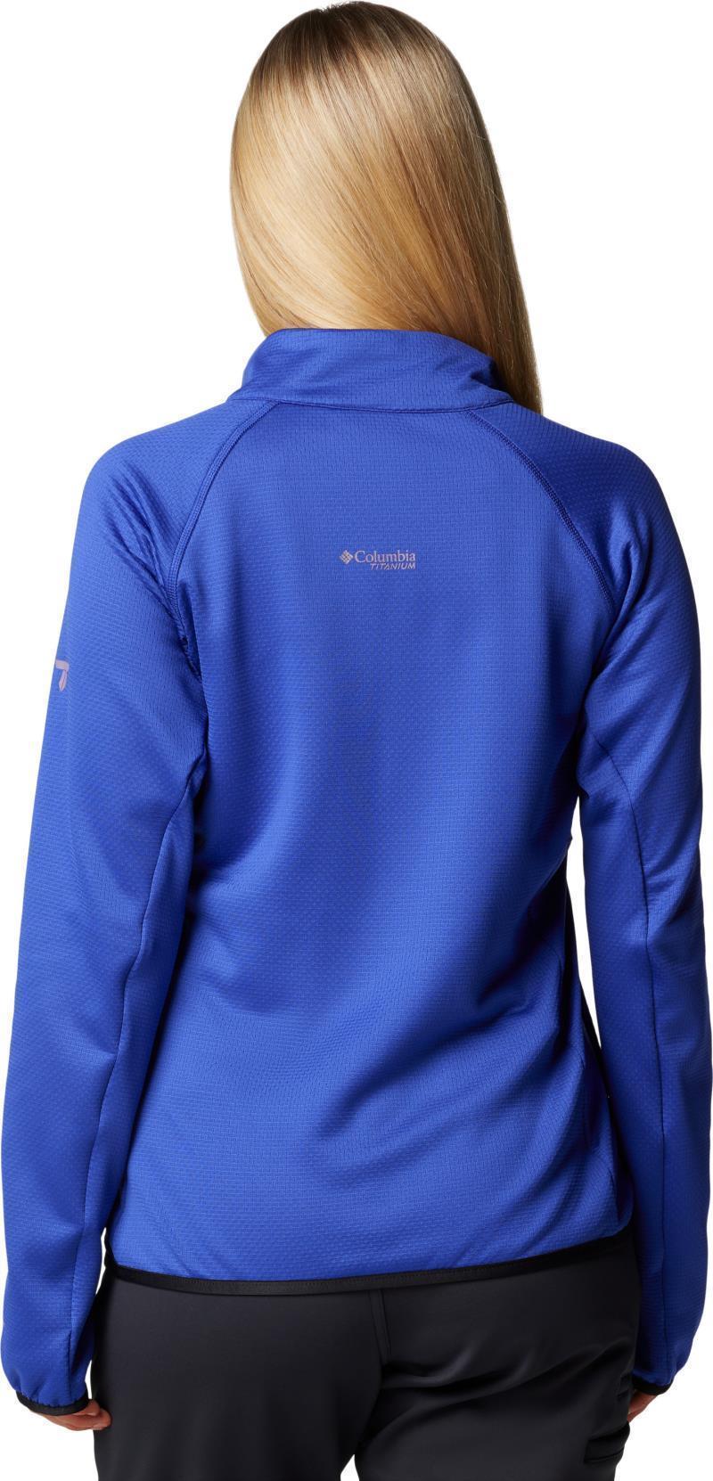 Triple Canyon Grid Fleece Full Zip - Womens - Clematis Blue / Black 2