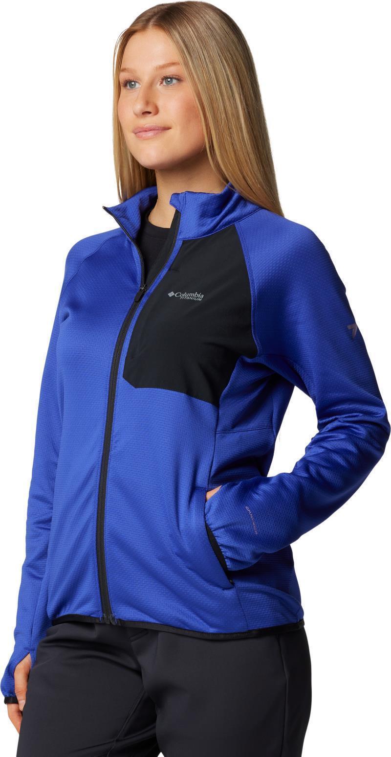 Triple Canyon Grid Fleece Full Zip - Womens - Clematis Blue / Black 5
