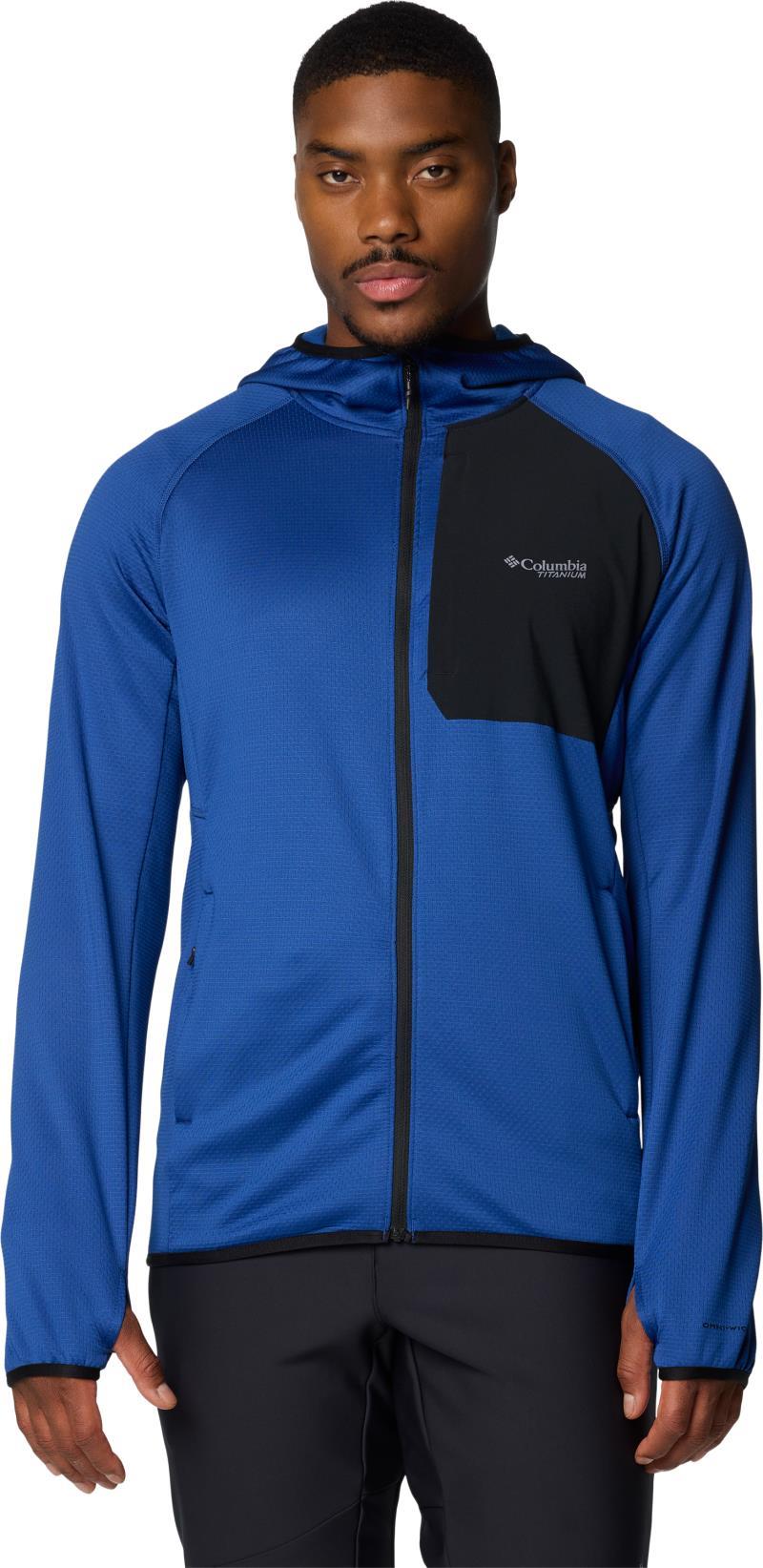 Triple Canyon Grid Fleece Hooded Full Zip II, Tall - Mens - Mountain Blue / Black 1