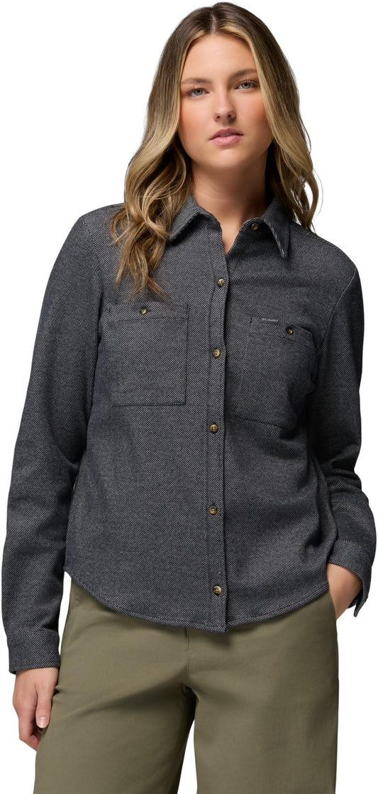 Twill River LS Knit Shirt - Womens - black heather 1