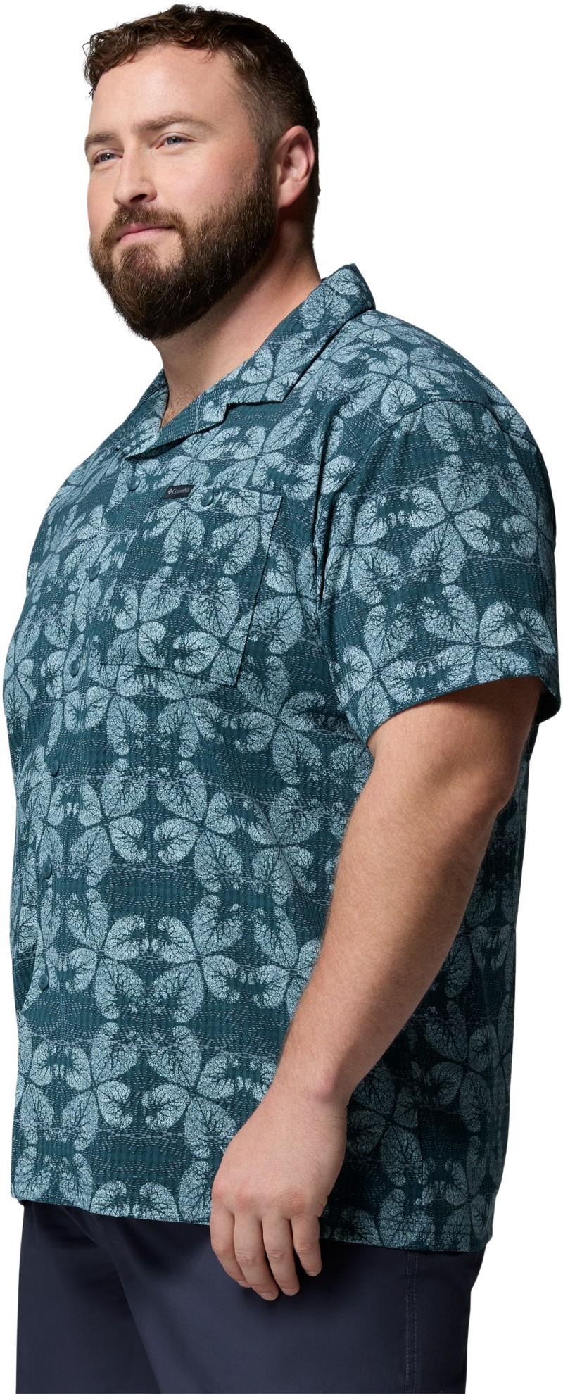 Utilizer Print Camp Shirt, Extended - Mens - everblue / floreidoscope 1