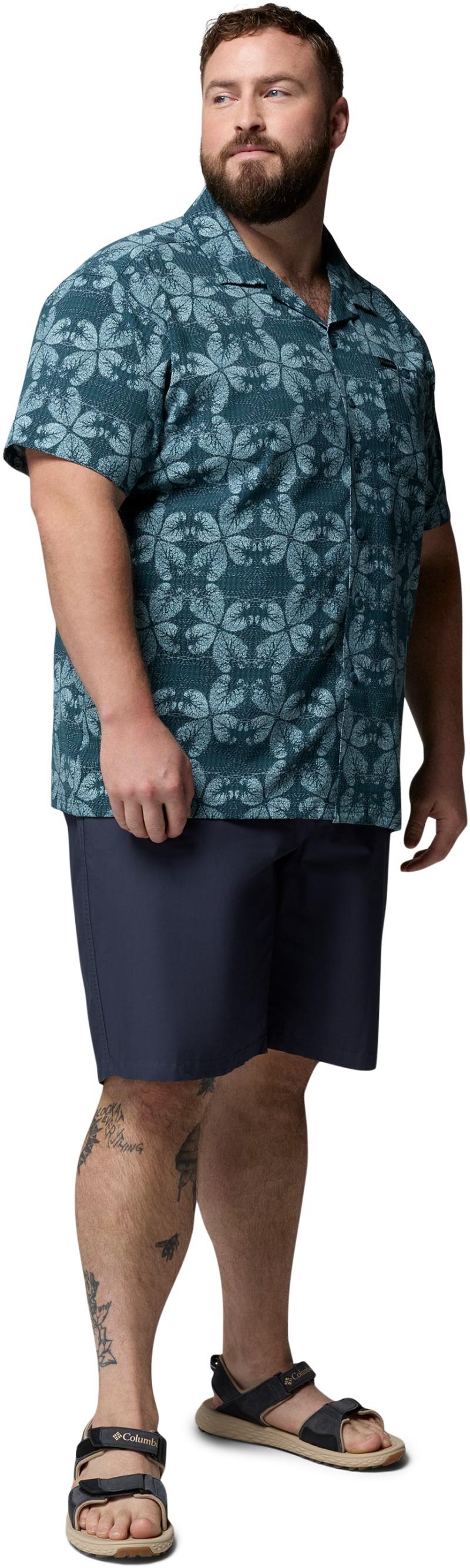 Utilizer Print Camp Shirt, Extended - Mens - everblue / floreidoscope 1