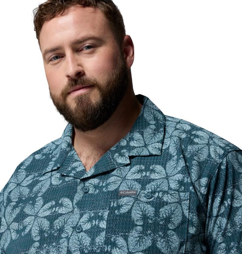 Utilizer Print Camp Shirt, Extended - Mens - everblue / floreidoscope 1