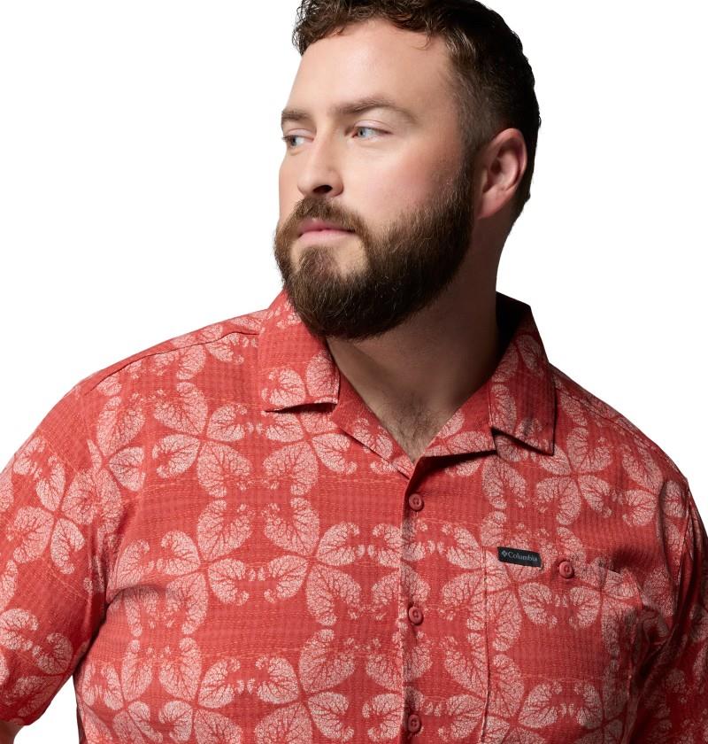 Utilizer Print Camp Shirt, Extended - Mens - washed red / floreidoscope 1