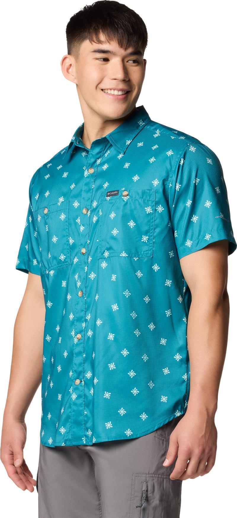 Utilizer Printed Woven SS - Mens - river blue sundot tonal 1