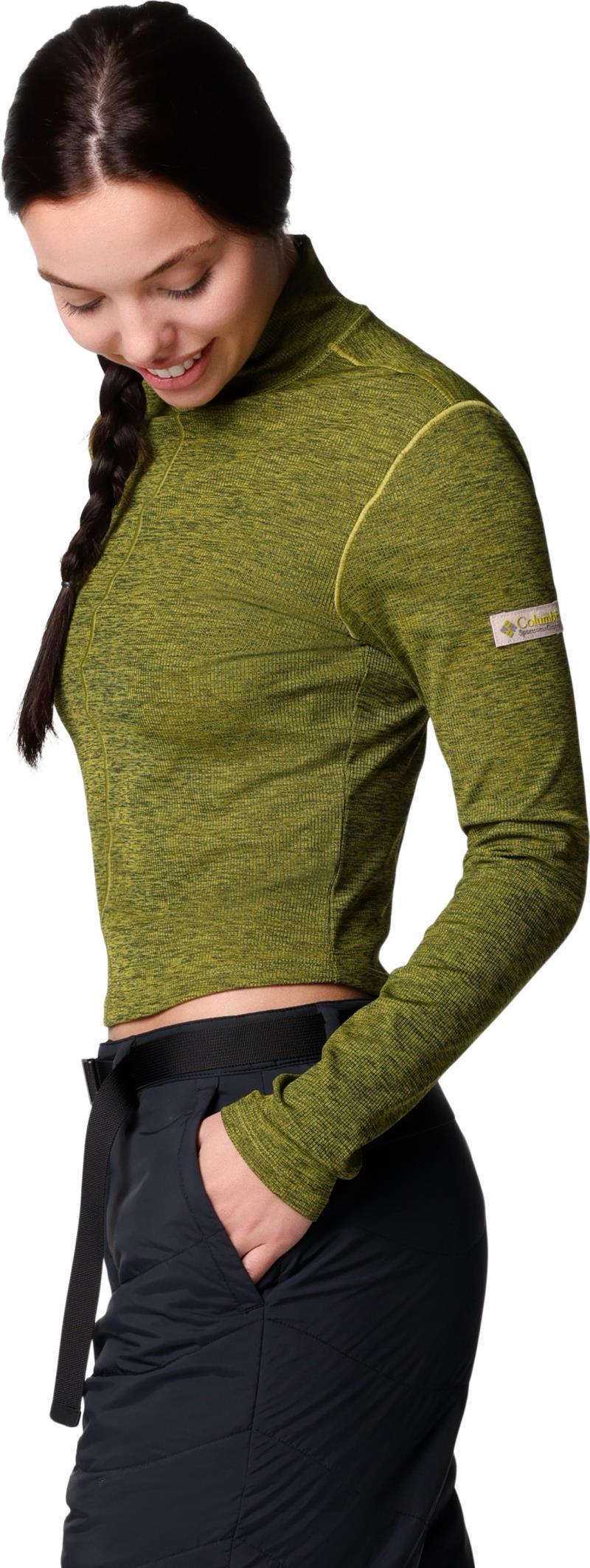 Wallowa Cropped LS Top - Womens - Python Green / Greenscape 4