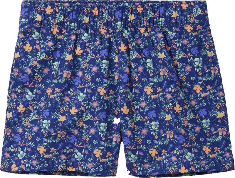 Washed Out Printed Shorts - Youth Girls - Dark Sapphire Mini Biscus 1