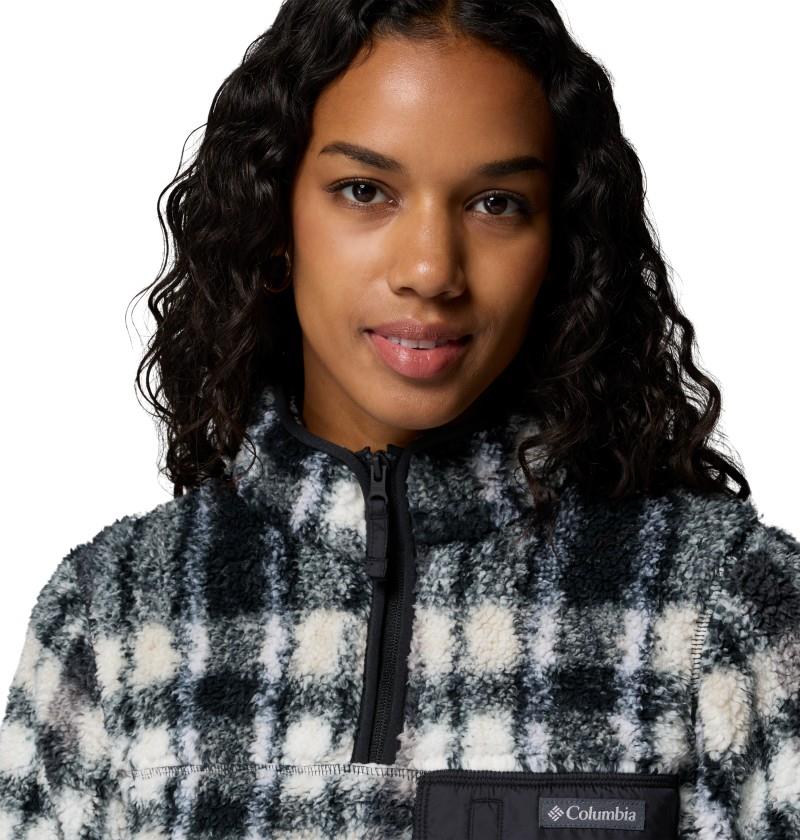 West Bend 1/4 Zip II - Womens - black herringplaid 1