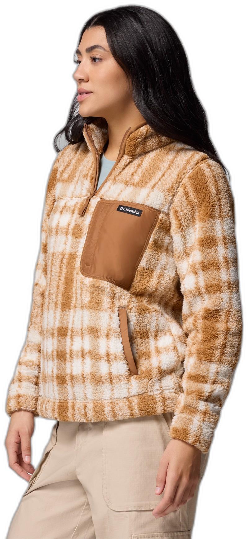 West Bend 1/4 Zip II - Womens - camel brown herringplaid 1