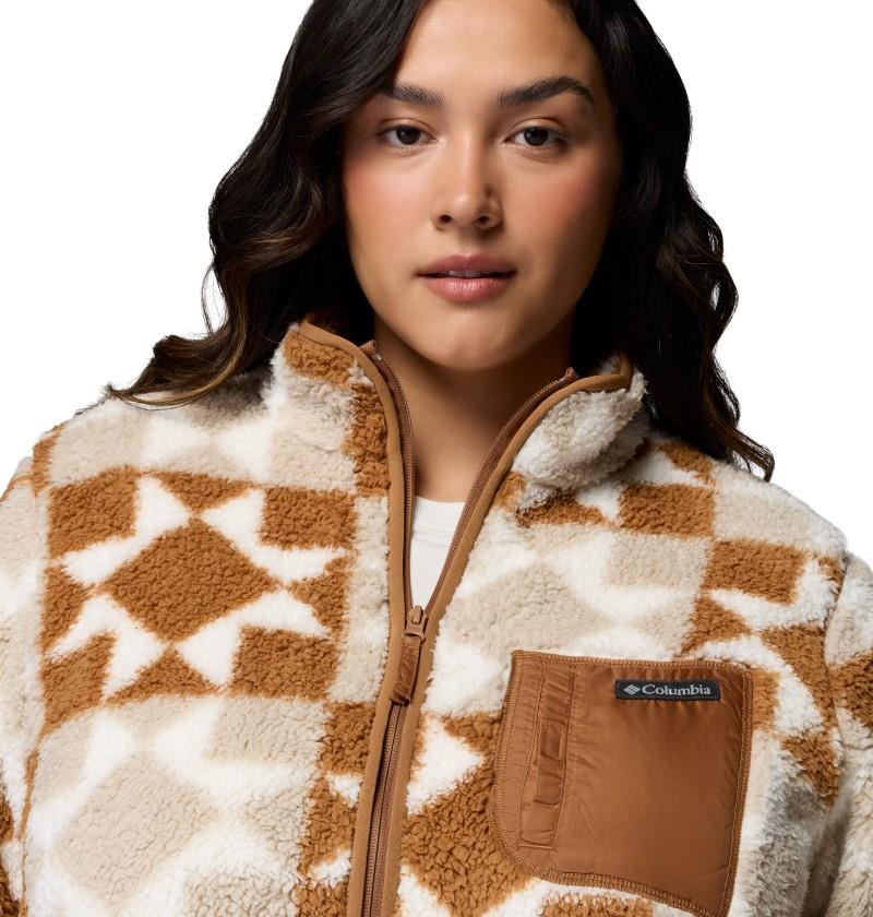 West Bend Print Full-Zip II, Extended - Womens - camel brown / cozy quilt 1