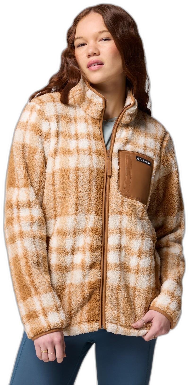 West Bend Print Full-Zip II - Womens - camel brown herringplaid 1