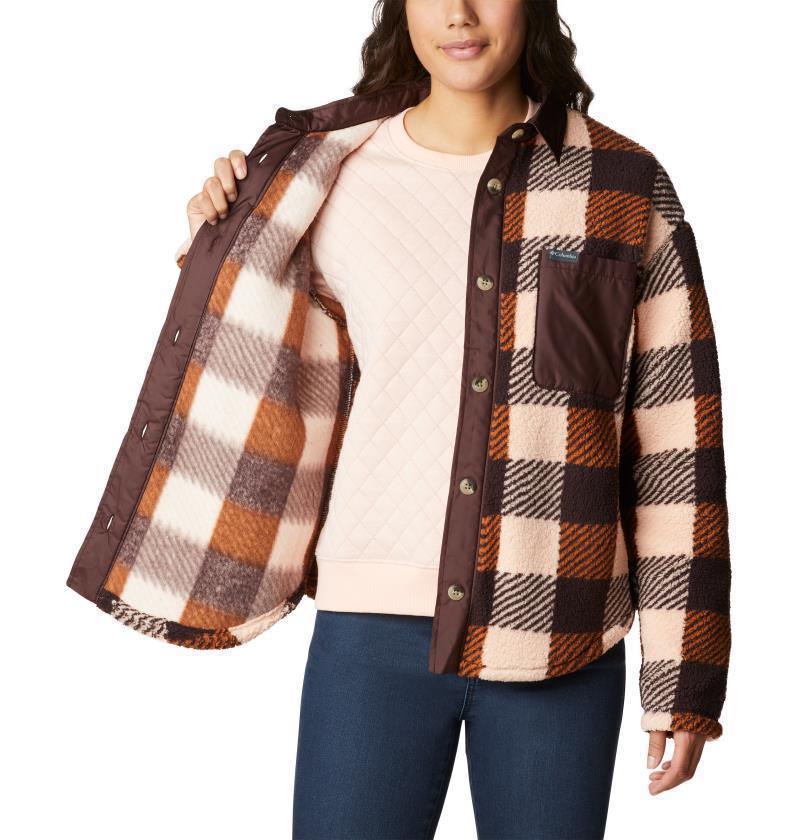 West Bend Shirt Jacket - Womens - Warm Copper Check Multi Print 4