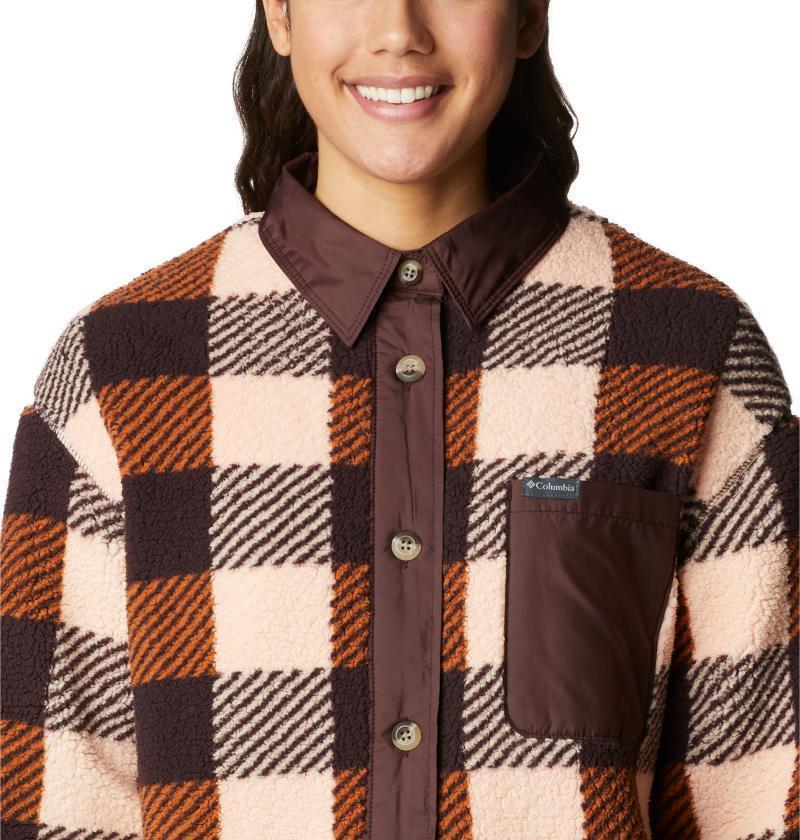 West Bend Shirt Jacket - Womens - Warm Copper Check Multi Print 6
