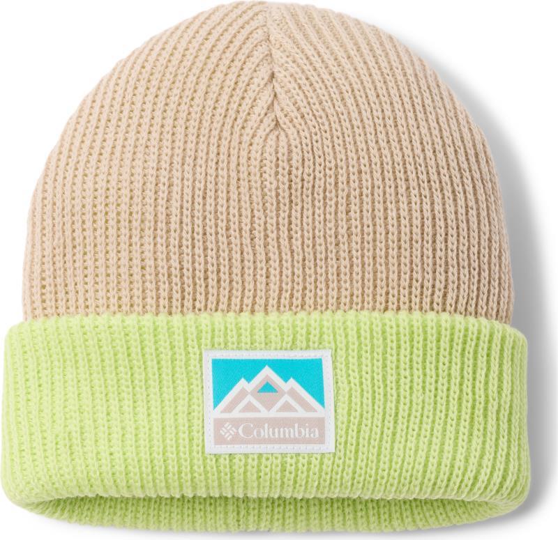 Whirlibird Cuffed Beanie - Toddler - Dark Stone / Spring Yellow / Mountains 1