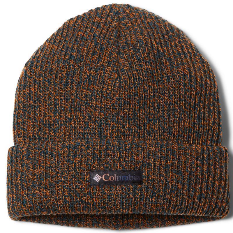 Whirlibird Cuffed Beanie - Youth - night wave / bright orange marled 1