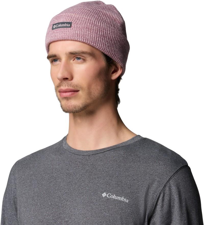 Whirlibird Cuffed Beanie - mineral pink / antique mauve / logo 1
