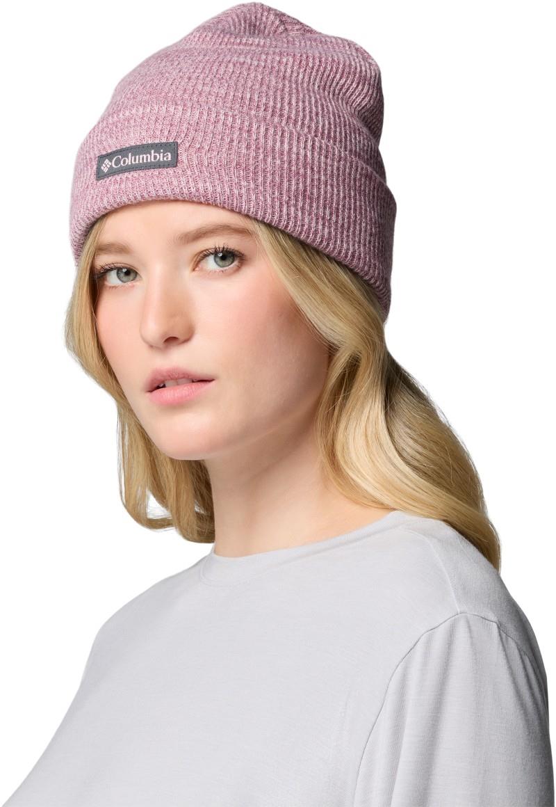 Whirlibird Cuffed Beanie - mineral pink / antique mauve / logo 1