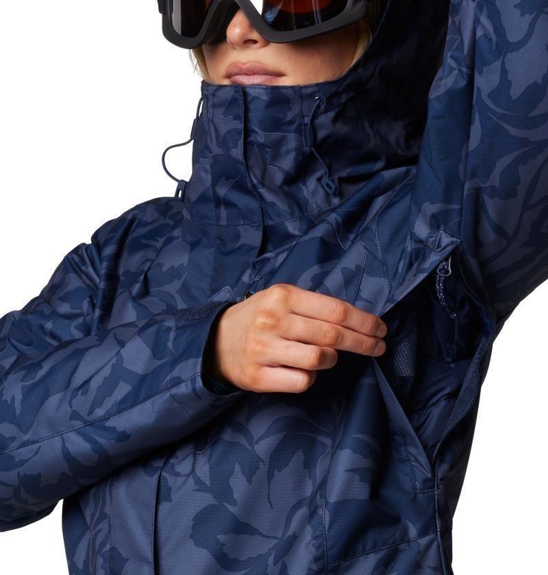 Whirlibird V Printed Interchange Jacket - Womens - collegiate navy leafall print 1