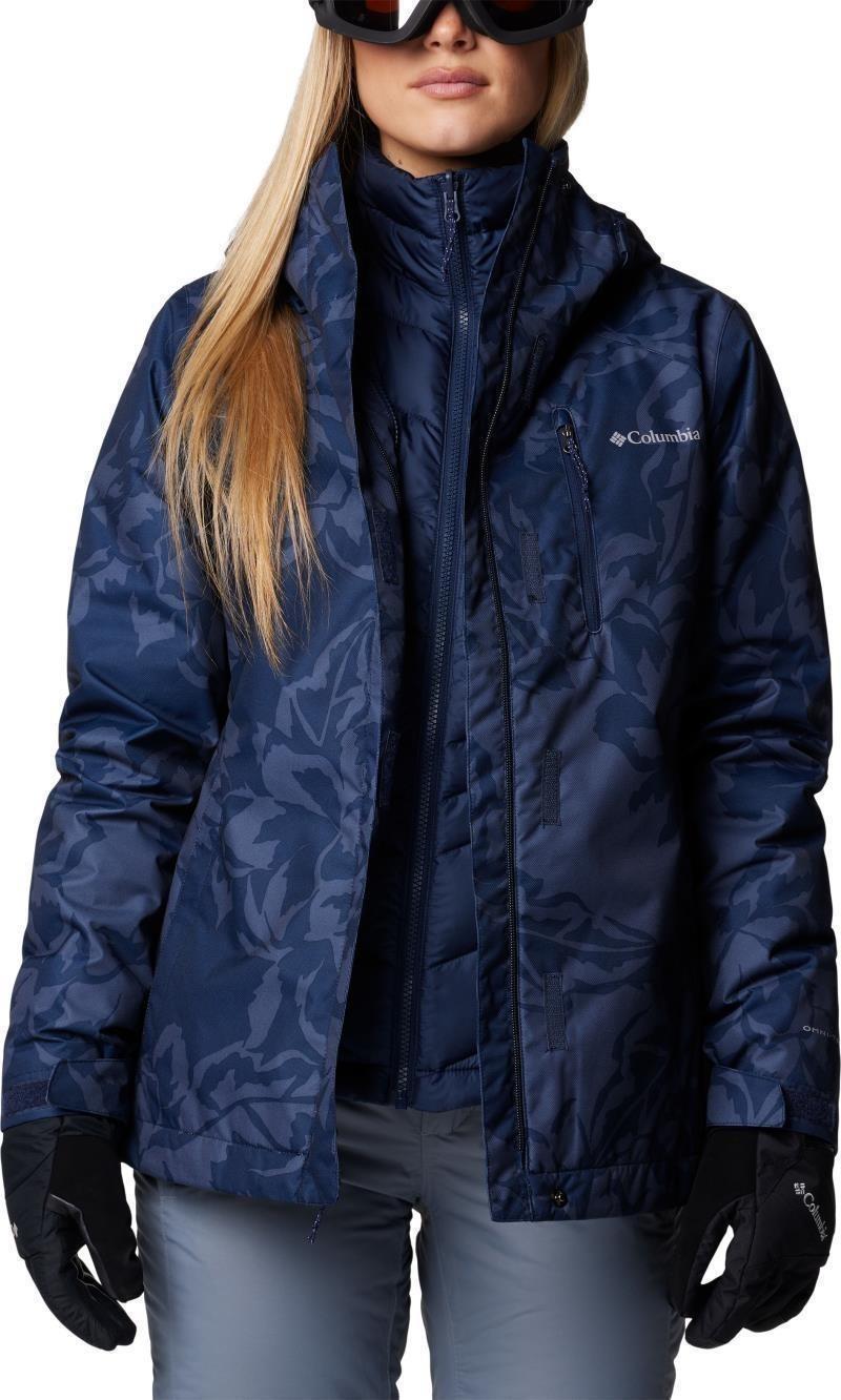 Whirlibird V Printed Interchange Jacket - Womens - collegiate navy leafall print 1
