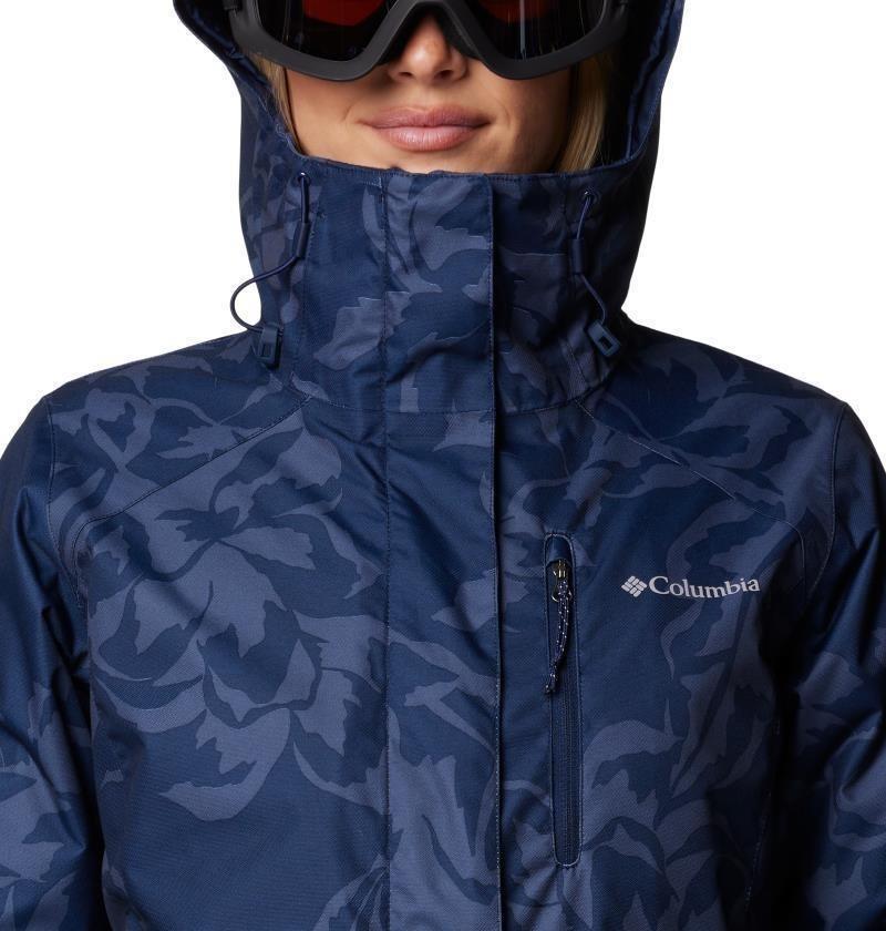 Whirlibird V Printed Interchange Jacket - Womens - collegiate navy leafall print 1