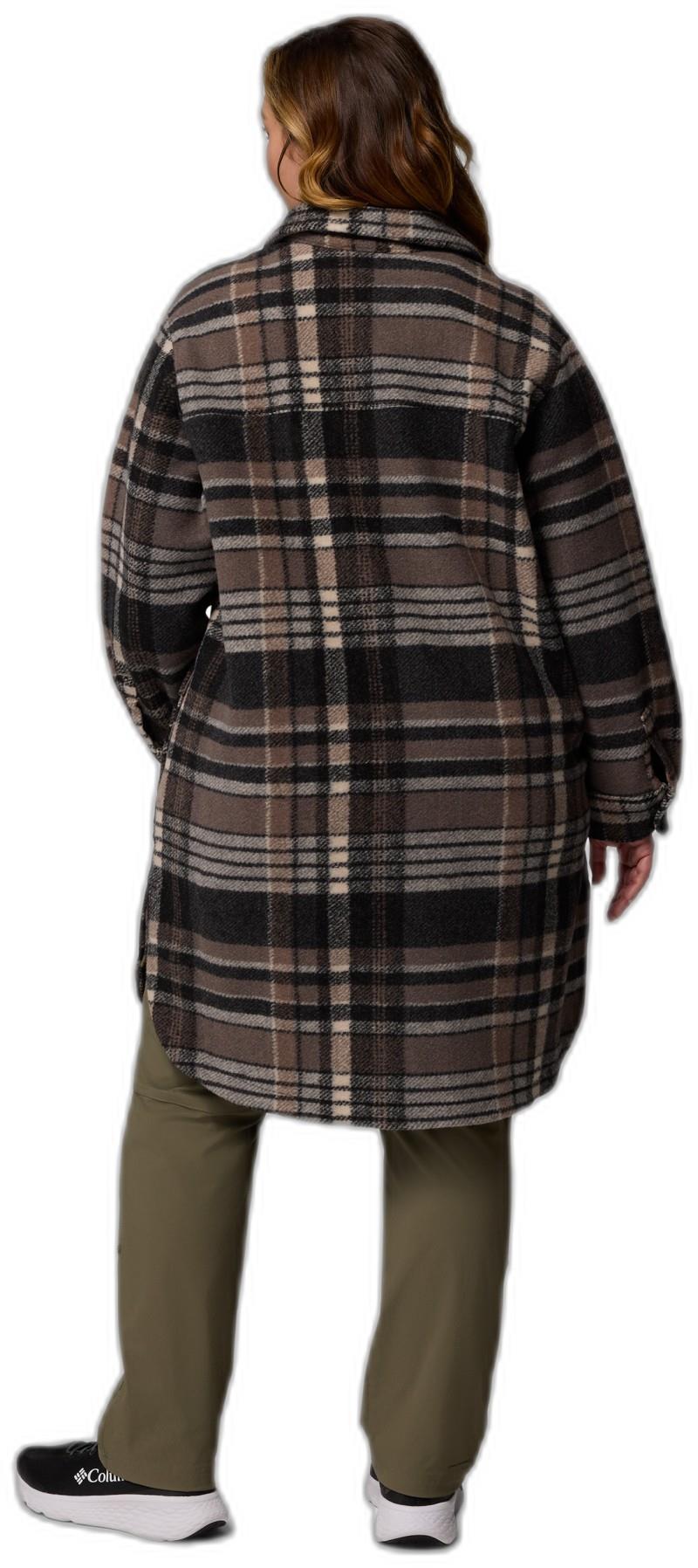 Wildest Venture Long Fleece Coat, Extended - Womens - black vagabond plaid 1