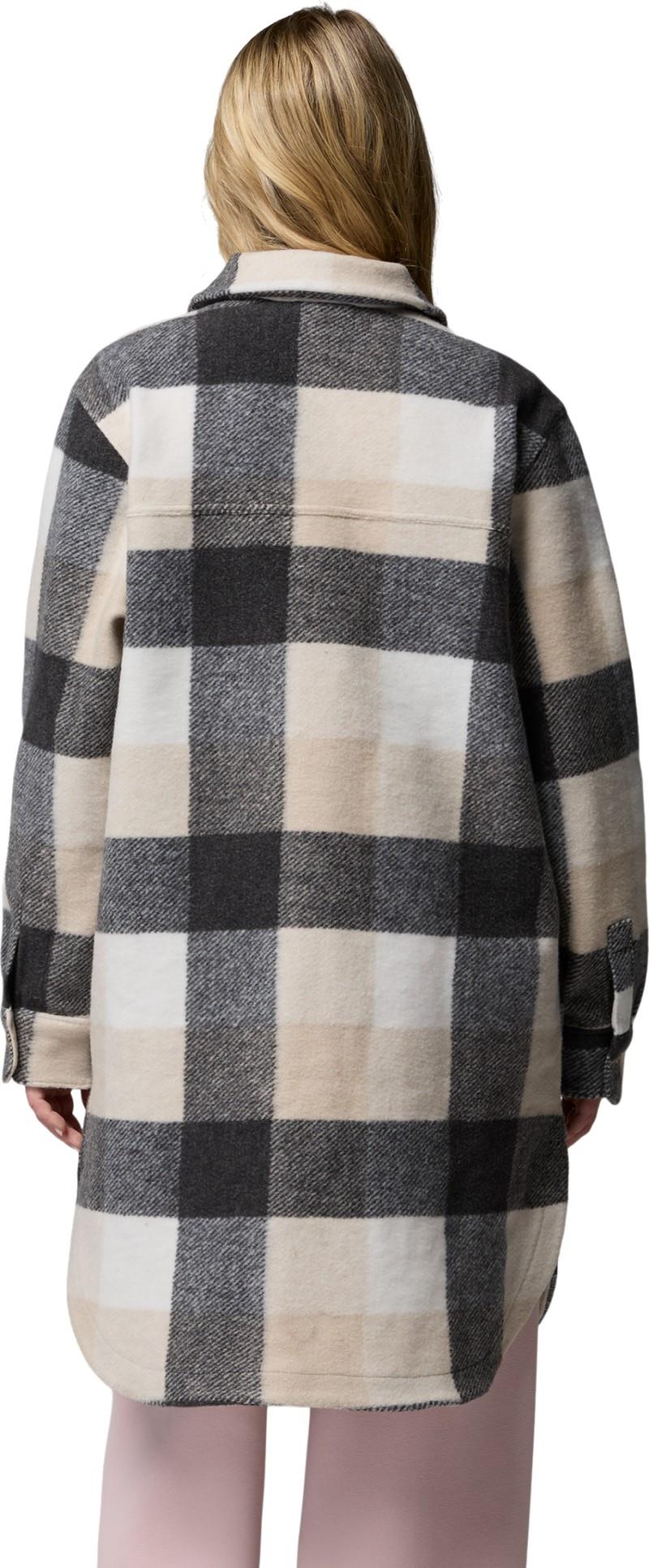 Wildest Venture Long Fleece Coat, Extended - Womens - dark stone / extra large buffalo check 1
