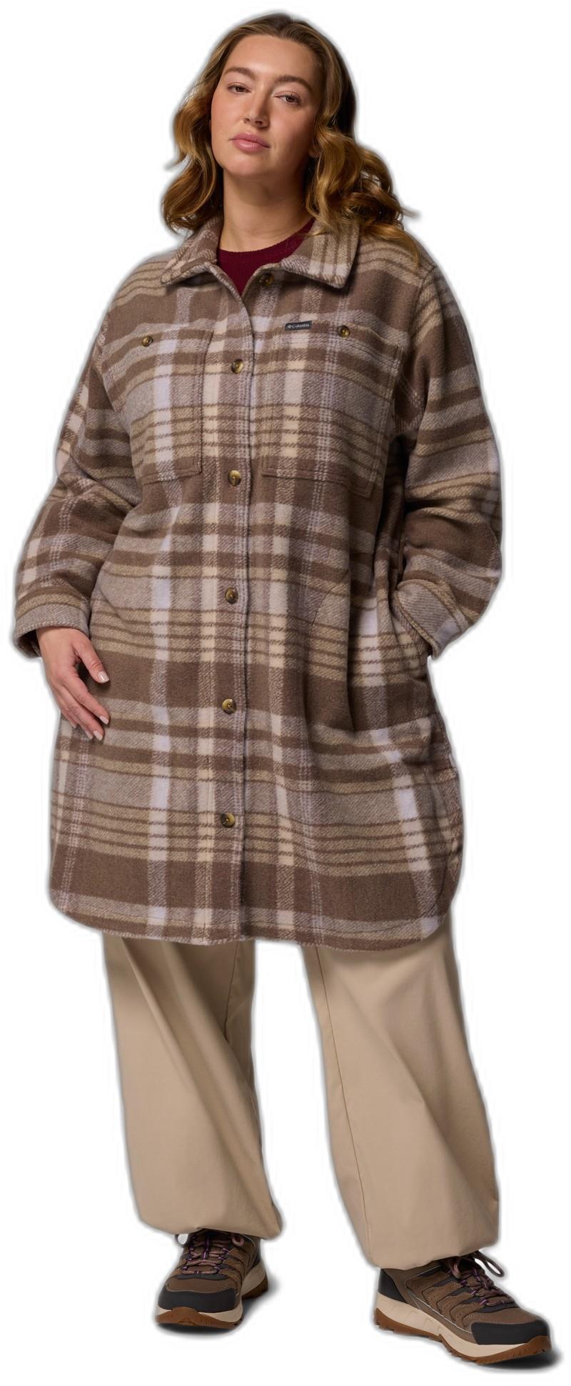 Wildest Venture Long Fleece Coat, Extended - Womens - iron vagabond plaid 1