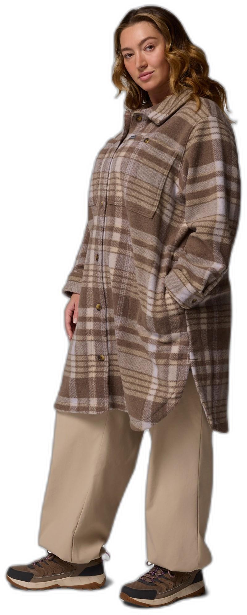 Wildest Venture Long Fleece Coat, Extended - Womens - iron vagabond plaid 1