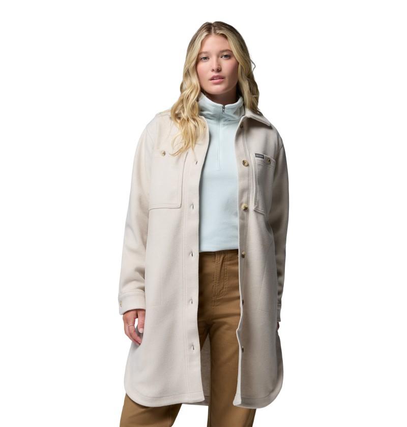 Wildest Venture Long Fleece Coat - Womens - dark stone 1