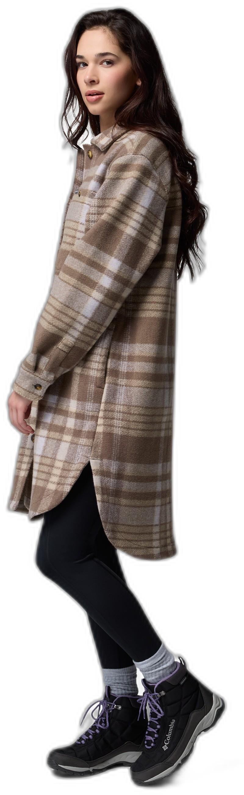 Wildest Venture Long Fleece Coat - Womens - iron vagabond plaid 1