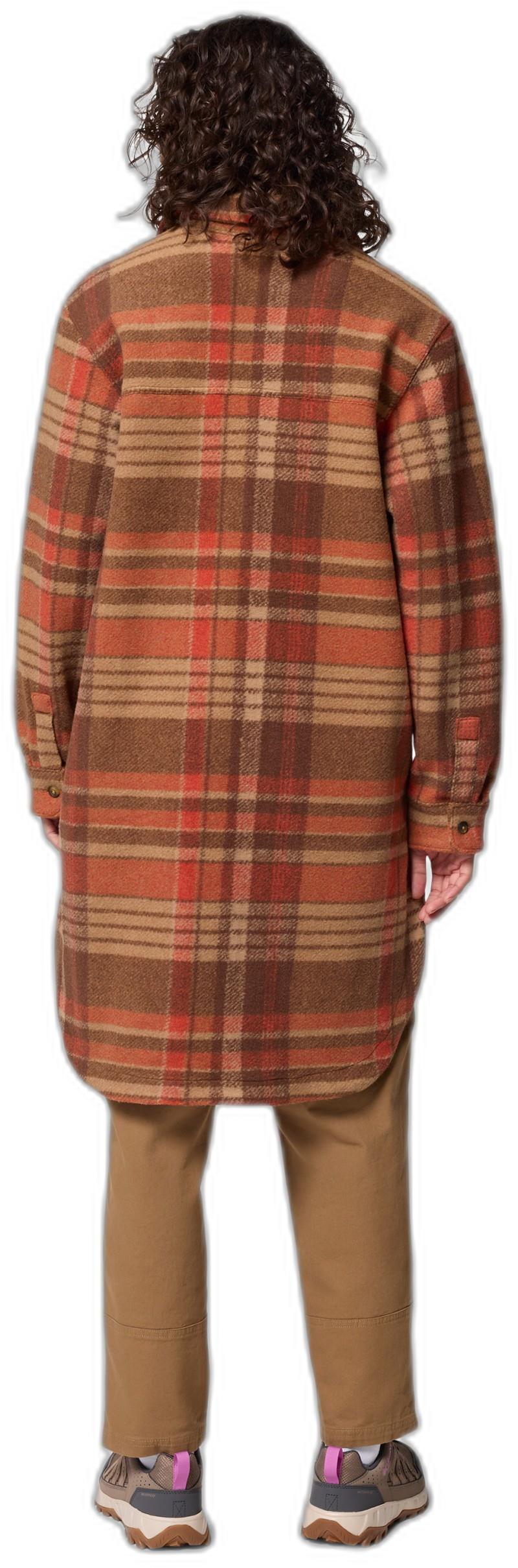 Wildest Venture Long Fleece Coat - Womens - tobacco vagabond plaid 1