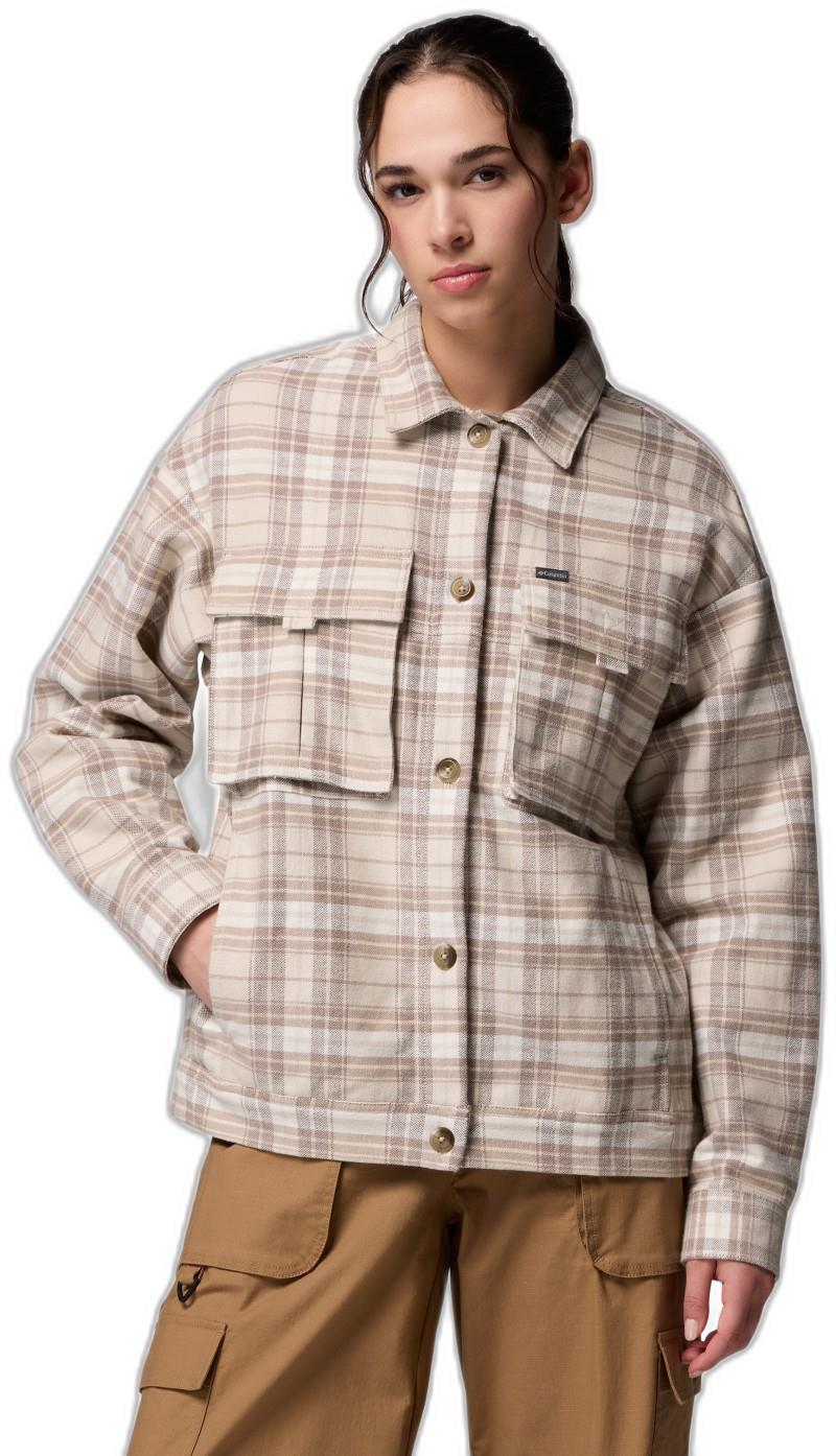 Wildest Venture Shirt Jacket - Womens - dark stone block tartan 1