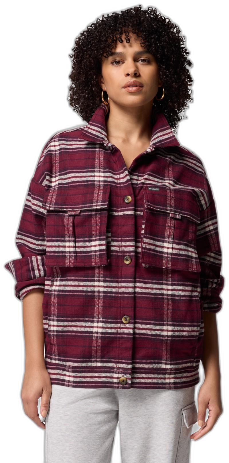 Wildest Venture Shirt Jacket - Womens - rich wine block tartan 1