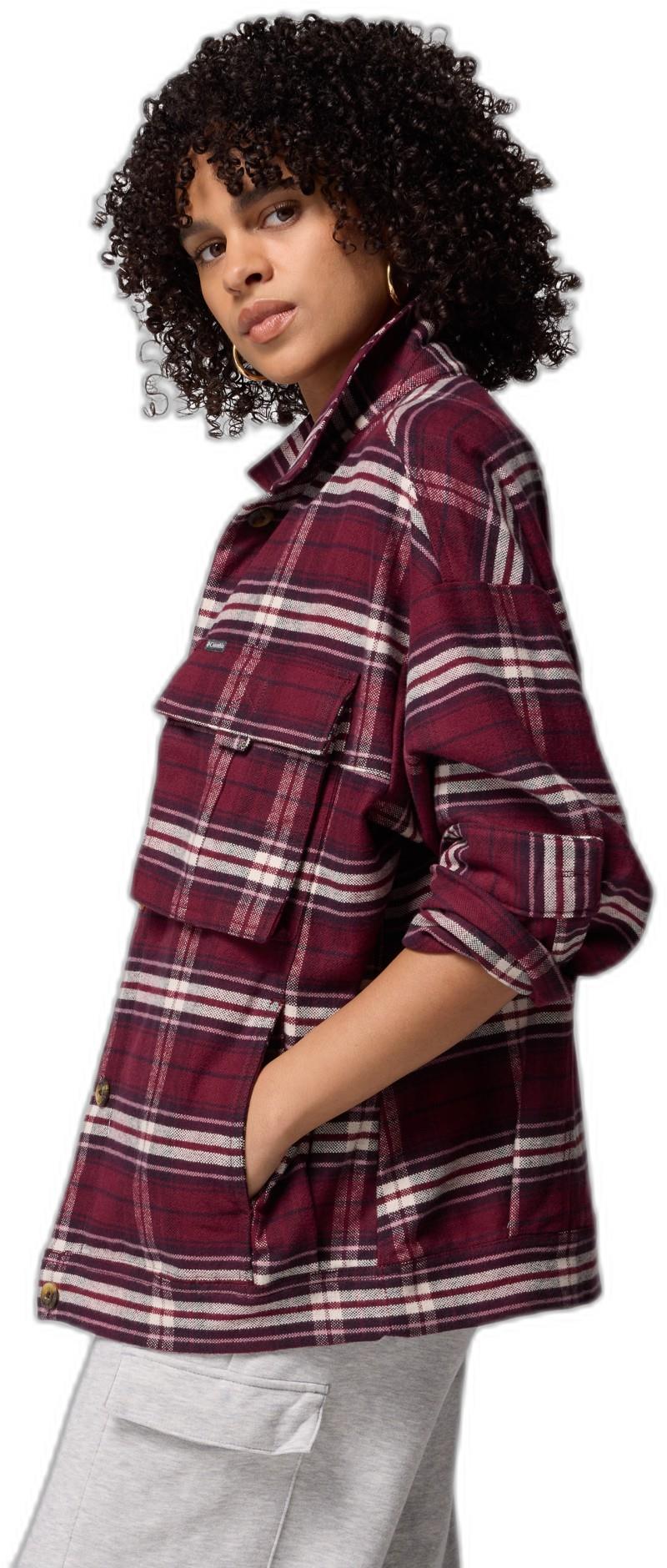 Wildest Venture Shirt Jacket - Womens - rich wine block tartan 1