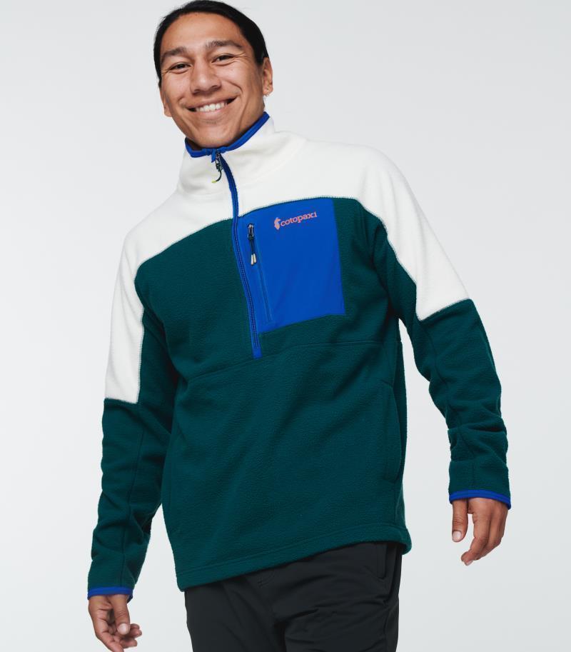 Abrazo Fleece Half-Zip Jacket - Mens - Bone / Deep Ocean 3