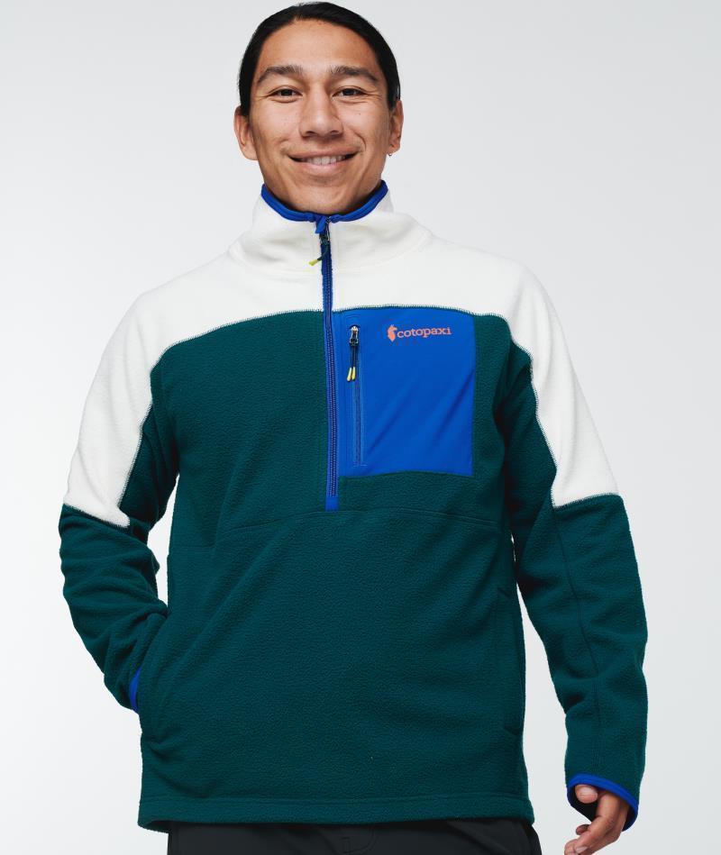 Abrazo Fleece Half-Zip Jacket - Mens - Bone / Deep Ocean 4