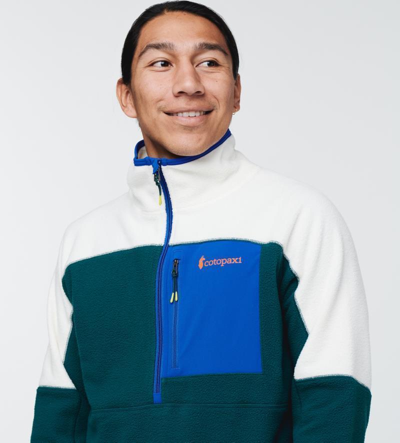 Abrazo Fleece Half-Zip Jacket - Mens - Bone / Deep Ocean 6