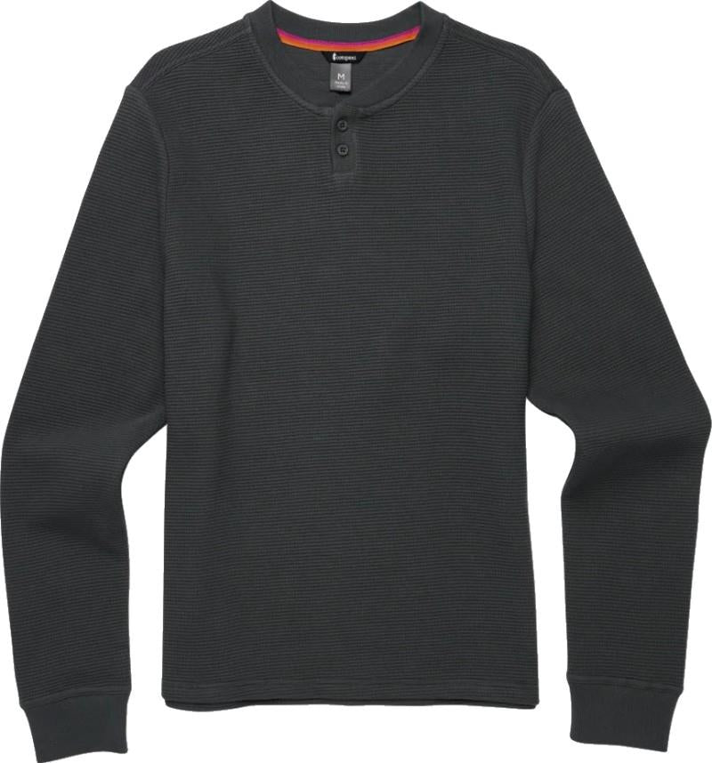 Atajo LS Waffle Henley - Mens - charcoal 1