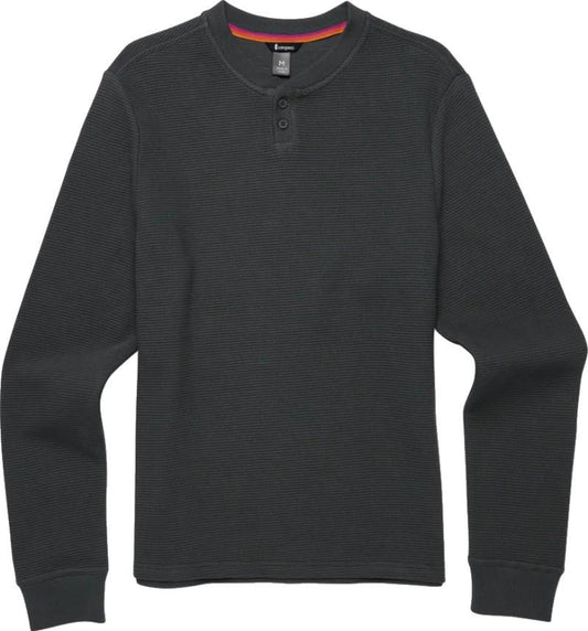 Atajo LS Waffle Henley - Mens - charcoal 1