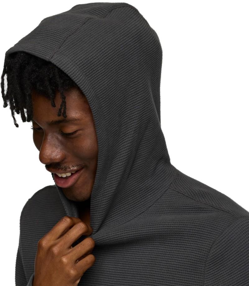 Atajo LS Waffle Hoodie - Mens - charcoal 1