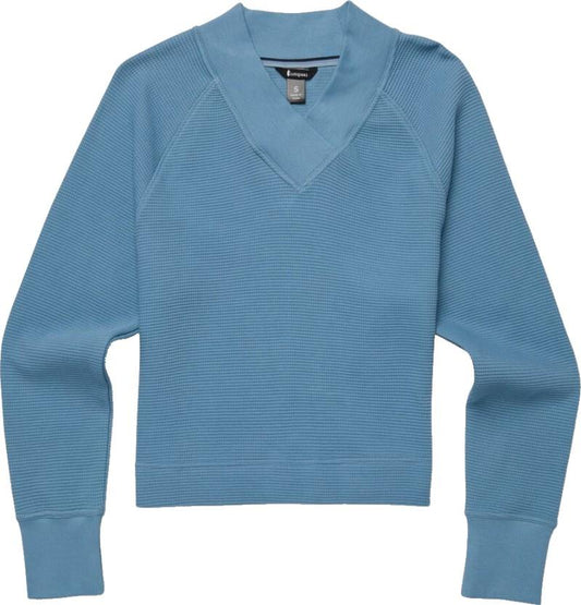 Atajo LS Waffle V-Neck - Womens - fjord 1