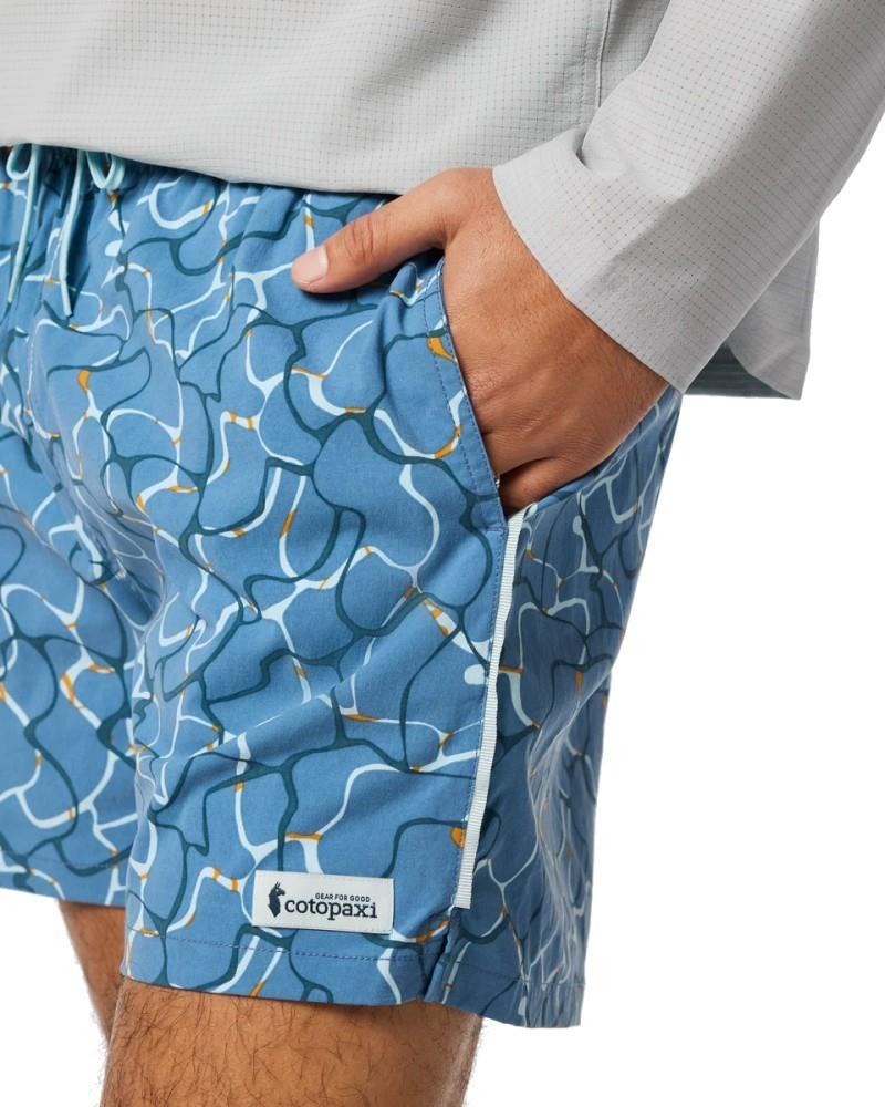 Brinco Shorts, 5" Inseam, Printed - Mens - splash steel blue 1