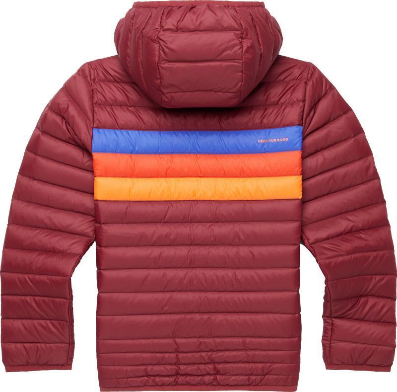 Fuego Down Hooded Jacket - Kids - burgundy stripes 1