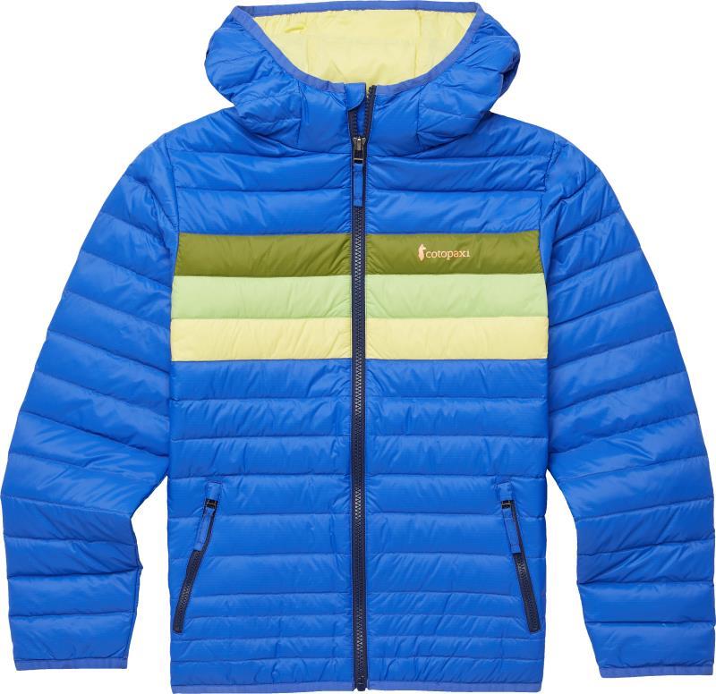 Fuego Down Hooded Jacket - Kids - scuba blue stripes 1