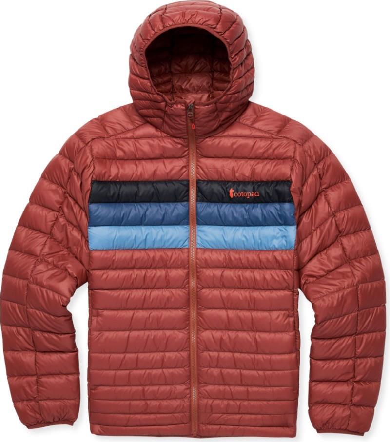 Fuego Down Hooded Jacket - Mens - nutmeg stripes 1