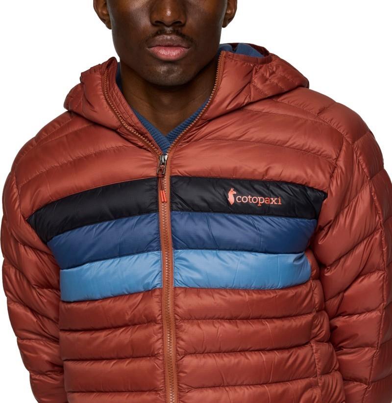 Fuego Down Hooded Jacket - Mens - nutmeg stripes 1