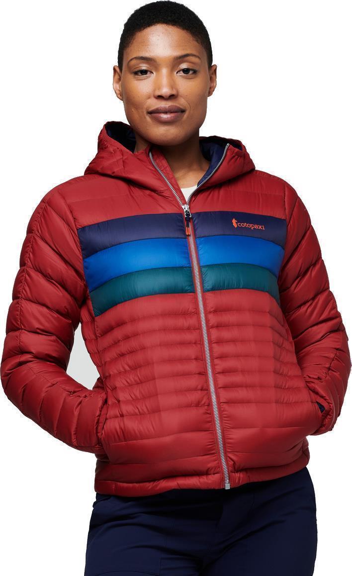 Fuego Down Hooded Jacket - Womens - Currant Stripes 1
