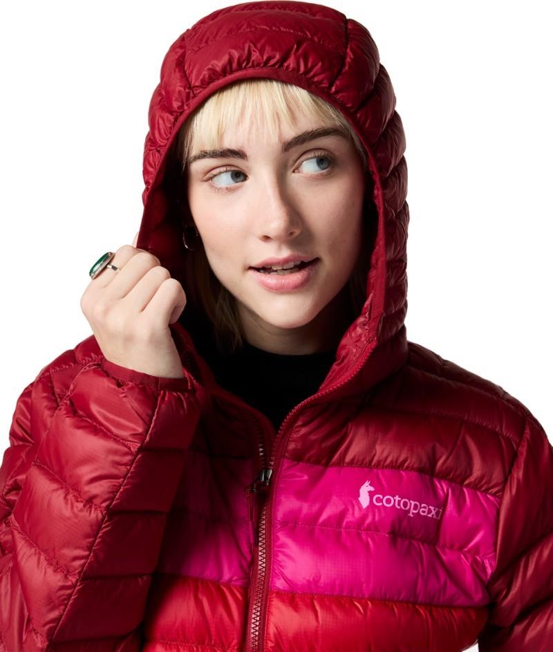Fuego Down Hooded Jacket - Womens - crimson / spicy 1